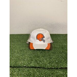 Vintage Cleveland Browns hat cap snap back white orange deadstock football mens